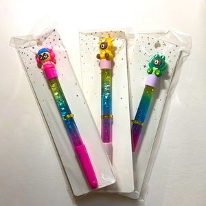 Set of 3 pens, black ink